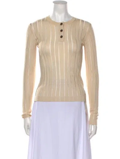 Pre-owned Frame Striped Crew Neck Top W/ Tags In Neutral