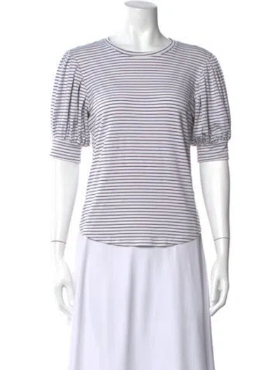 Pre-owned Frame Striped Crew Neck T-shirt In Black/white