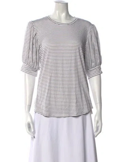 Pre-owned Frame Striped Crew Neck T-shirt In Black/white