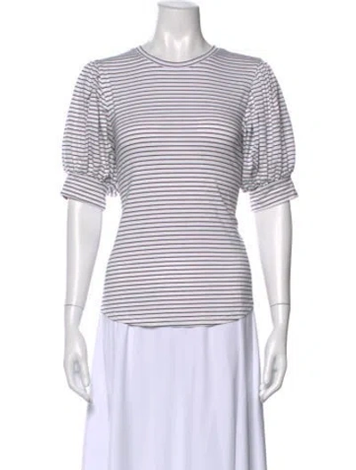 Pre-owned Frame Striped Crew Neck T-shirt In Multi