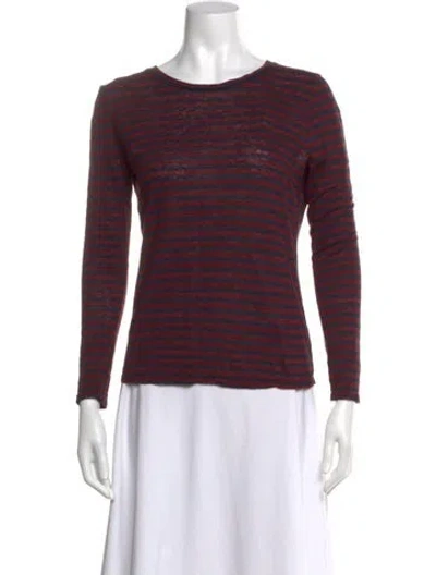 Pre-owned Frame Striped Crew Neck T-shirt In Multi