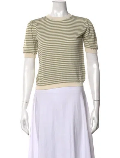 Pre-owned Frame Striped Crew Neck T-shirt In Neutrals