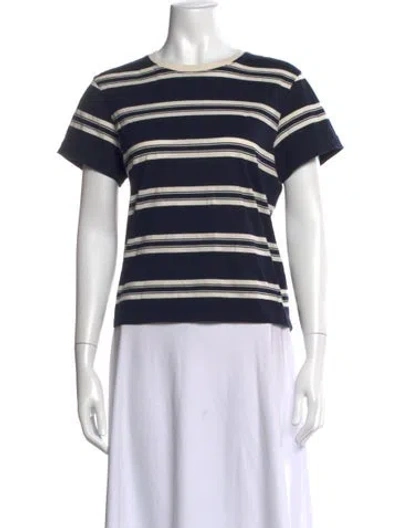 Pre-owned Frame Striped Crew Neck T-shirt In Neutrals