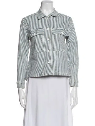 Pre-owned Frame Striped Denim Jacket In Multi