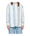 Frame Striped Denim Shirt In Blue
