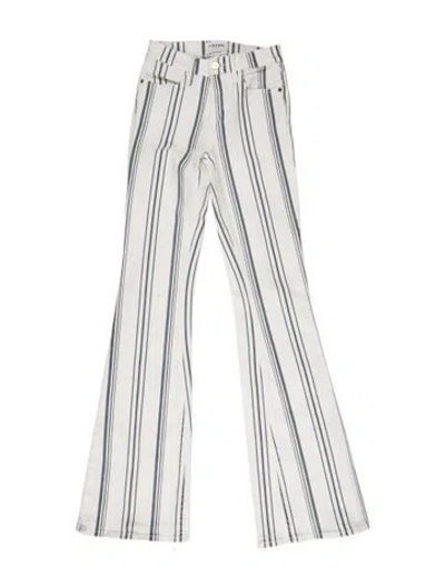 Pre-owned Frame Striped Flared Pants In Blue