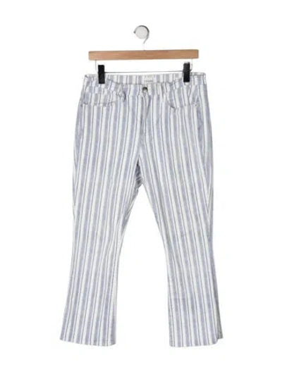 Pre-owned Frame Striped Flared Pants In Blue