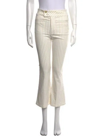 Pre-owned Frame Striped Flared Pants In Neutrals