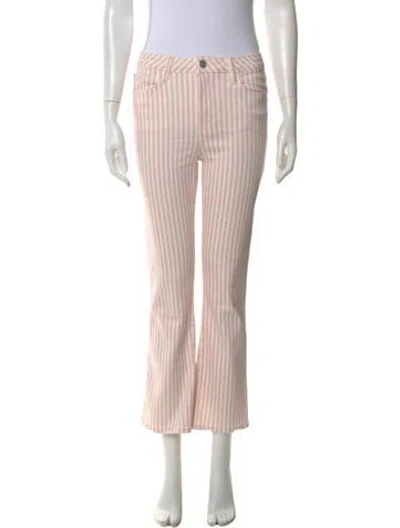 Pre-owned Frame Striped Flared Pants In Pink