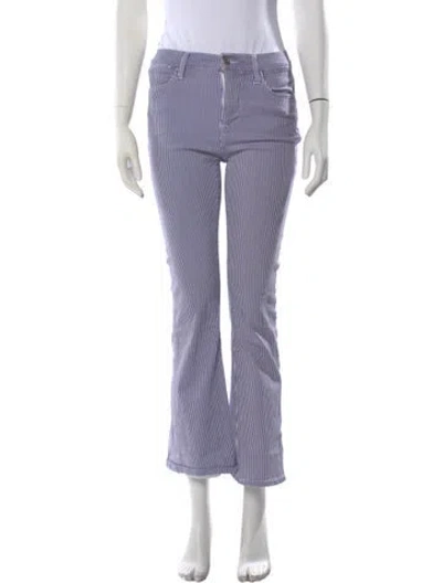 Pre-owned Frame Striped Flared Pants In Purple