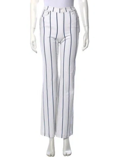 Pre-owned Frame Striped Flared Pants In White