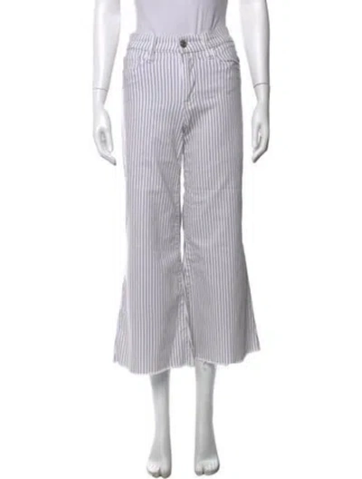 Pre-owned Frame Striped Flared Pants In White