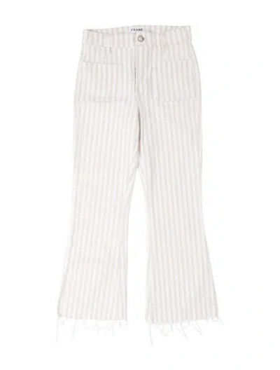 Pre-owned Frame Striped Flared Pants In White