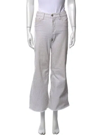 Pre-owned Frame Striped Flared Pants In White