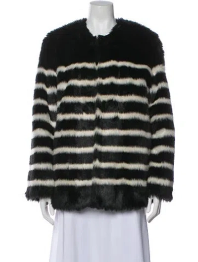 Pre-owned Frame Striped Fur Jacket In Blue
