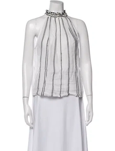 Pre-owned Frame Striped Halterneck Top In White