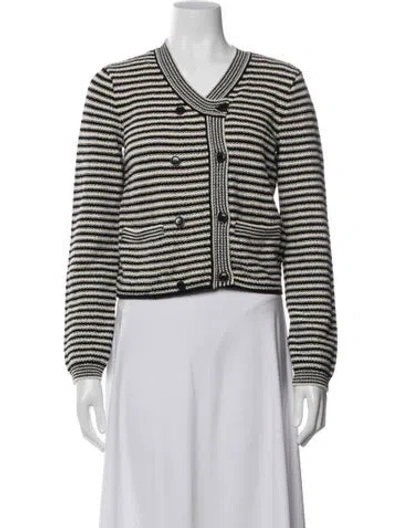 Pre-owned Frame Striped Jacket W/ Tags In Gray