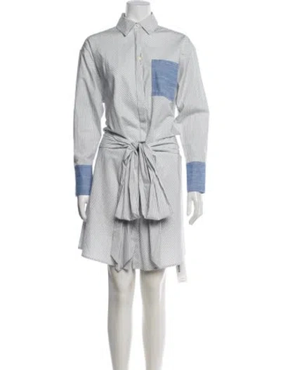 Pre-owned Frame Striped Knee-length Dress In Blue