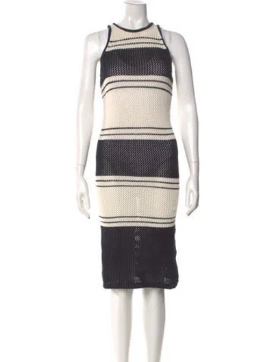 Pre-owned Frame Striped Knee-length Dress In Neutral