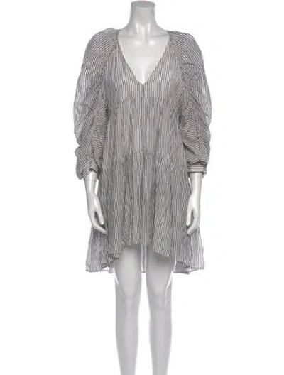 Pre-owned Frame Striped Knee-length Dress In White