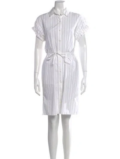 Pre-owned Frame Striped Knee-length Dress In White