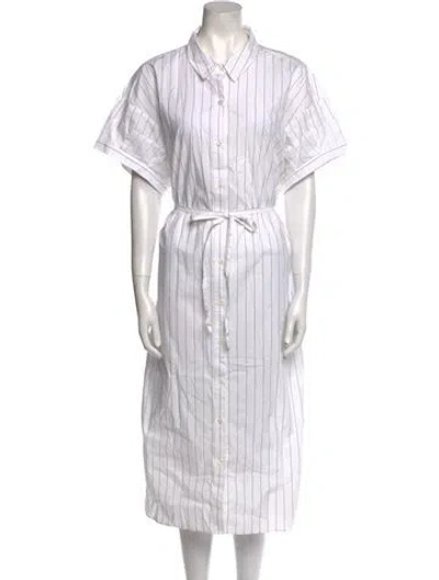 Pre-owned Frame Striped Long Dress In Neutral