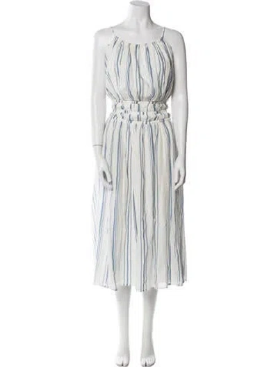 Pre-owned Frame Striped Long Dress In White