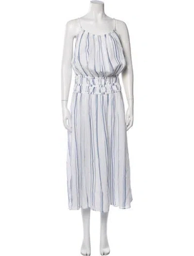 Pre-owned Frame Striped Long Dress In White