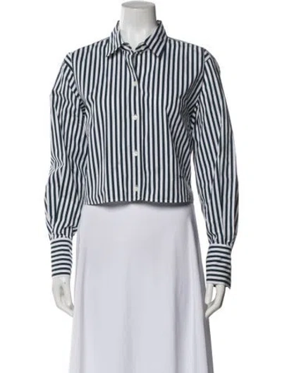 Pre-owned Frame Striped Long Sleeve Button-up Top In Multi