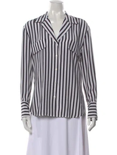 Pre-owned Frame Striped Long Sleeve Button-up Top In Multi