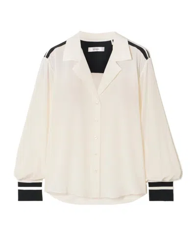 Frame Striped Long-sleeved Shirt In White