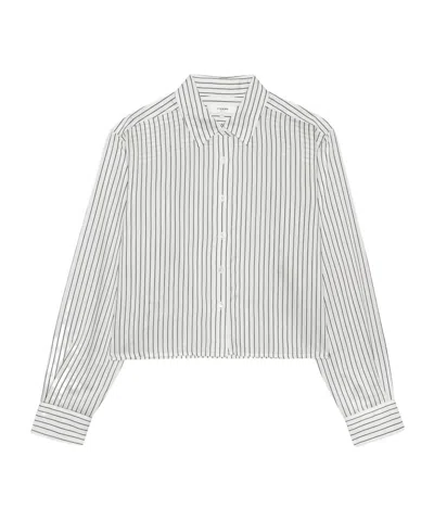 Frame Striped Long-sleeved Shirt In White