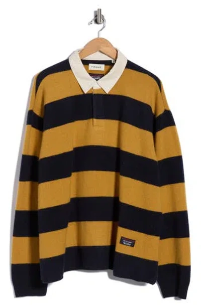Frame Striped Merino Wool & Cashmere Rugby Sweater In Multi