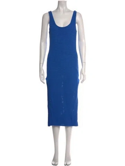 Pre-owned Frame Striped Midi Length Dress In Blue