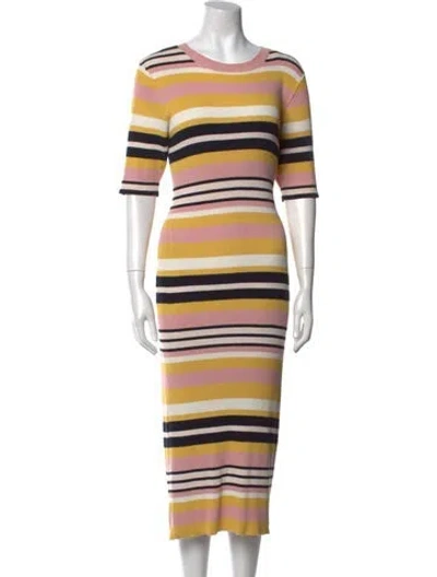 Pre-owned Frame Striped Midi Length Dress In Multi