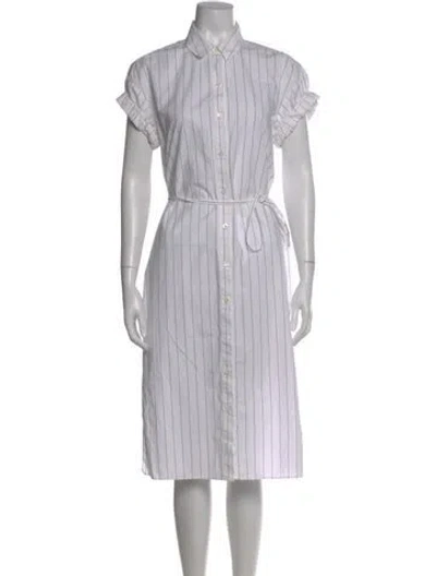 Pre-owned Frame Striped Midi Length Dress In Neutral