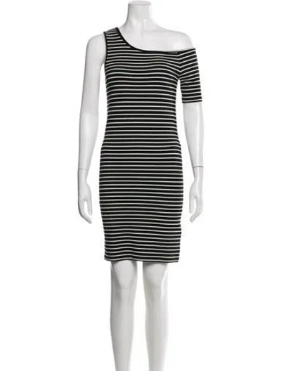 Pre-owned Frame Striped Mini Dress In Black
