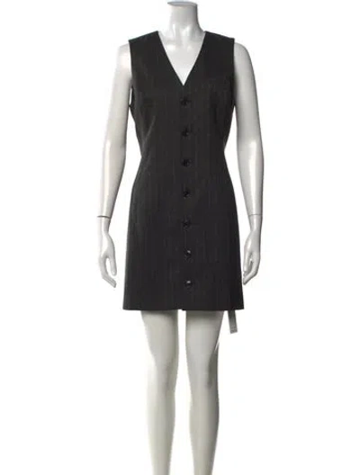 Pre-owned Frame Striped Mini Dress In Black