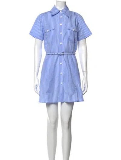 Pre-owned Frame Striped Mini Dress In Blue