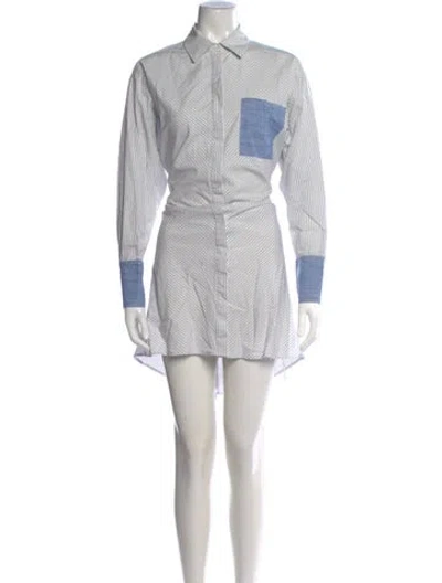 Pre-owned Frame Striped Mini Dress In Blue