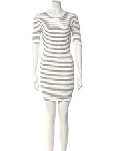 Pre-owned Frame Striped Mini Dress In White