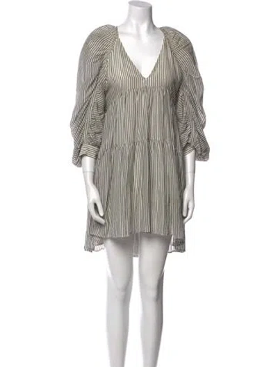 Pre-owned Frame Striped Mini Dress In White