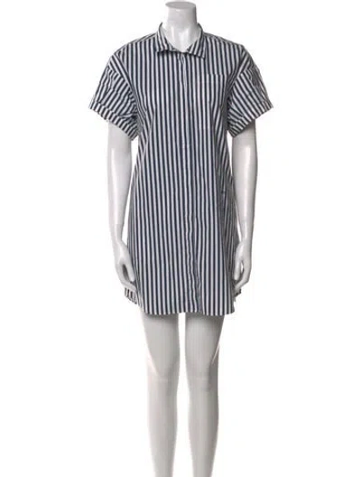 Pre-owned Frame Striped Mini Dress In White