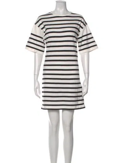 Pre-owned Frame Striped Mini Dress In White