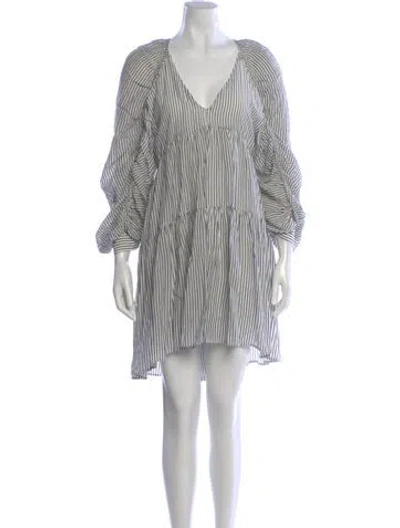 Pre-owned Frame Striped Mini Dress In White