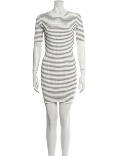 Pre-owned Frame Striped Mini Dress In White