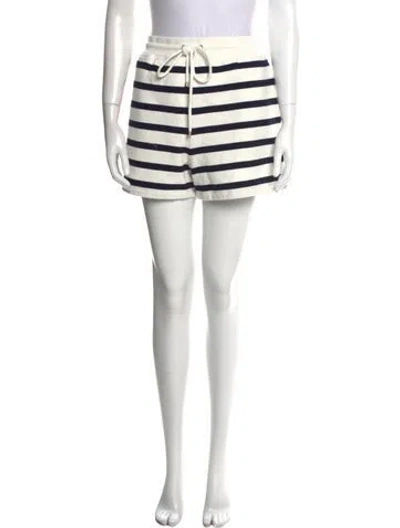 Pre-owned Frame Striped Mini Shorts W/ Tags In White