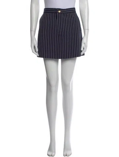 Pre-owned Frame Striped Mini Skirt In Black