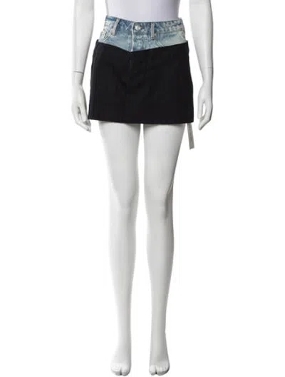 Pre-owned Frame Striped Mini Skirt In Blue