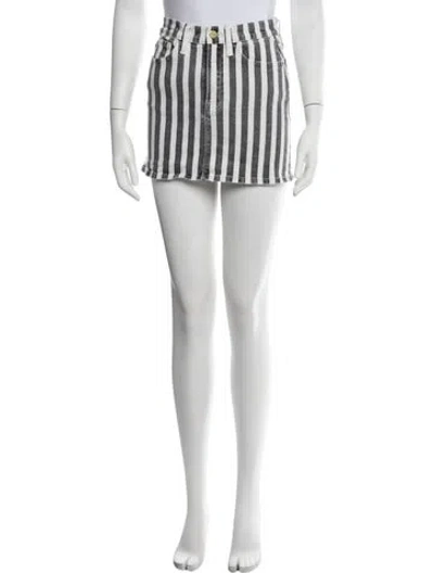Pre-owned Frame Striped Mini Skirt In Grey
